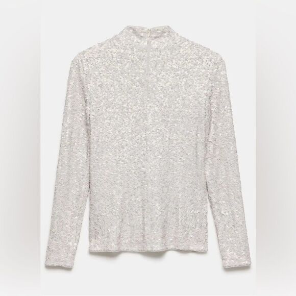 Mint Velvet Cream Sequin Polo Top size XL NWT in packaging - Picture 4 of 8